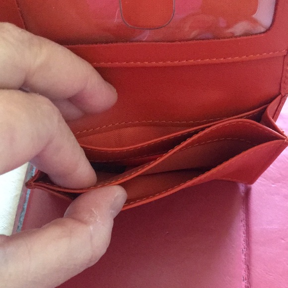 Clava Orange Leather Card Holder - Picture 3 of 4